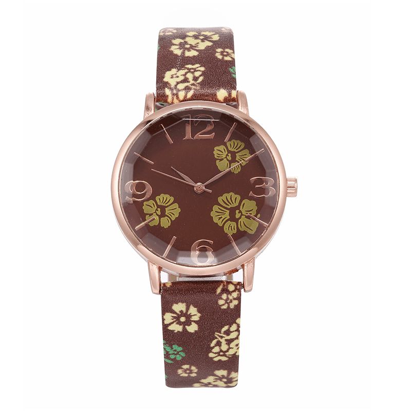 Deffrun Retro Stil Blomstertrykt Kvinder Armbåndsur Kinesisk Stil Kvartsure