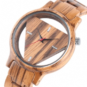 Deffrun Transparent Creative Wooden Armbandsur Unikt Design Herre Quartz ur