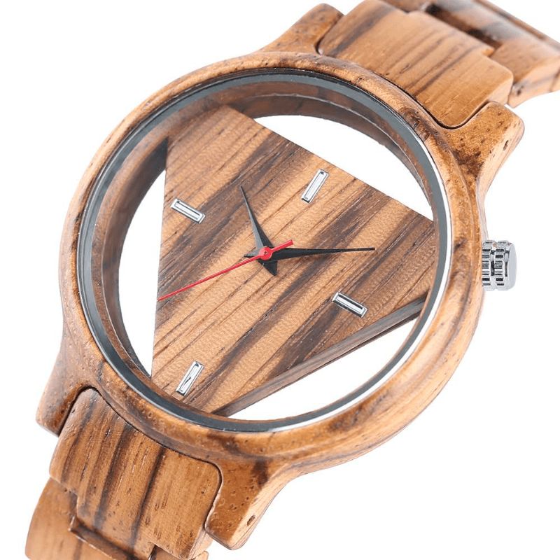 Deffrun Transparent Creative Wooden Armbandsur Unikt Design Herre Quartz ur