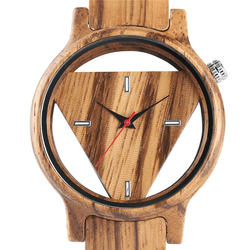 Deffrun Transparent Creative Wooden Armbandsur Unikt Design Herre Quartz ur