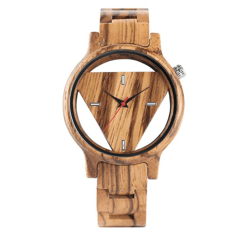 Deffrun Transparent Creative Wooden Armbandsur Unikt Design Herre Quartz ur