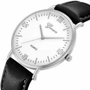 Deffrun Xr3252 Simpel Skivedesign Læderrem Casual Style Mode Herreur Quartz ur