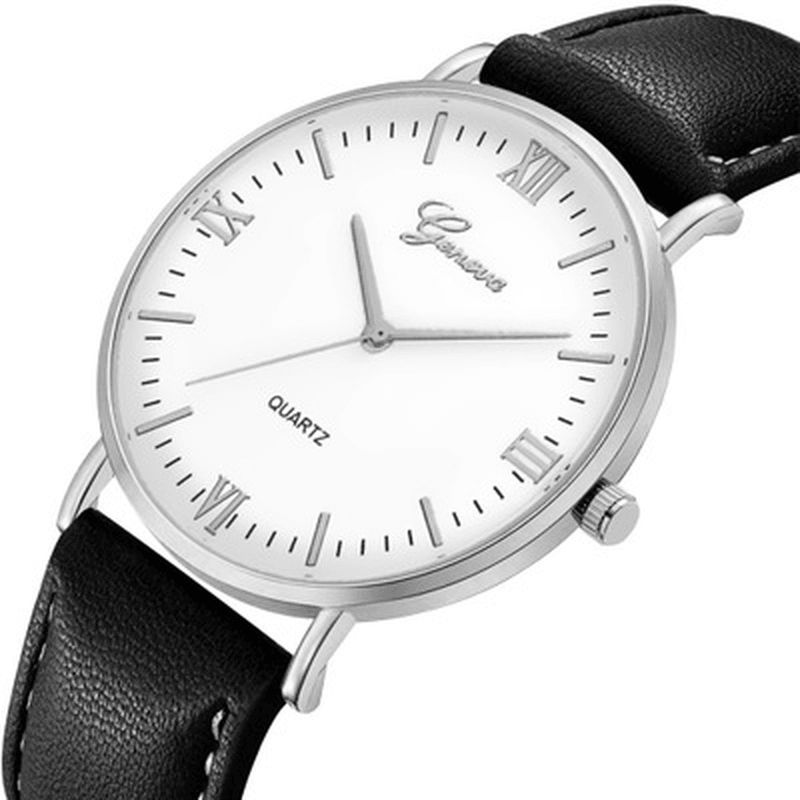 Deffrun Xr3252 Simpel Skivedesign Læderrem Casual Style Mode Herreur Quartz ur