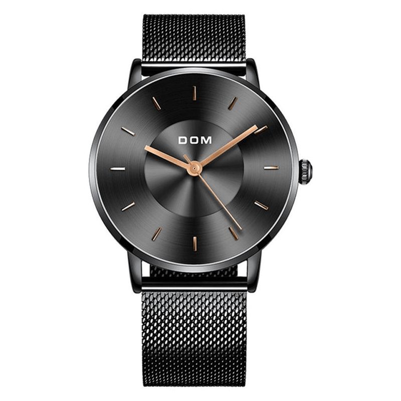 Dom M-1289Bk Mode Herreur Light Luxury Slim Dial Vandtæt Quartz ur