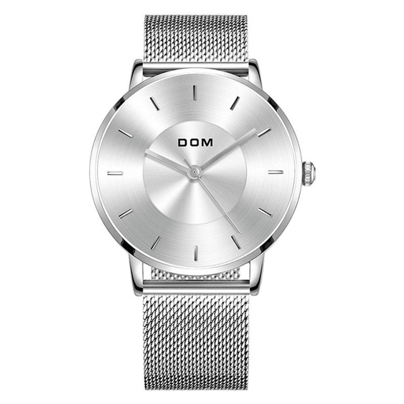 Dom M-1289Bk Mode Herreur Light Luxury Slim Dial Vandtæt Quartz ur