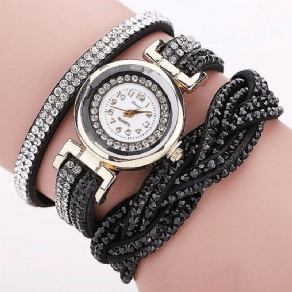 Duoya D056 Crystal Retro Style Dame Armbånd Ur Kjole Quartz Ure