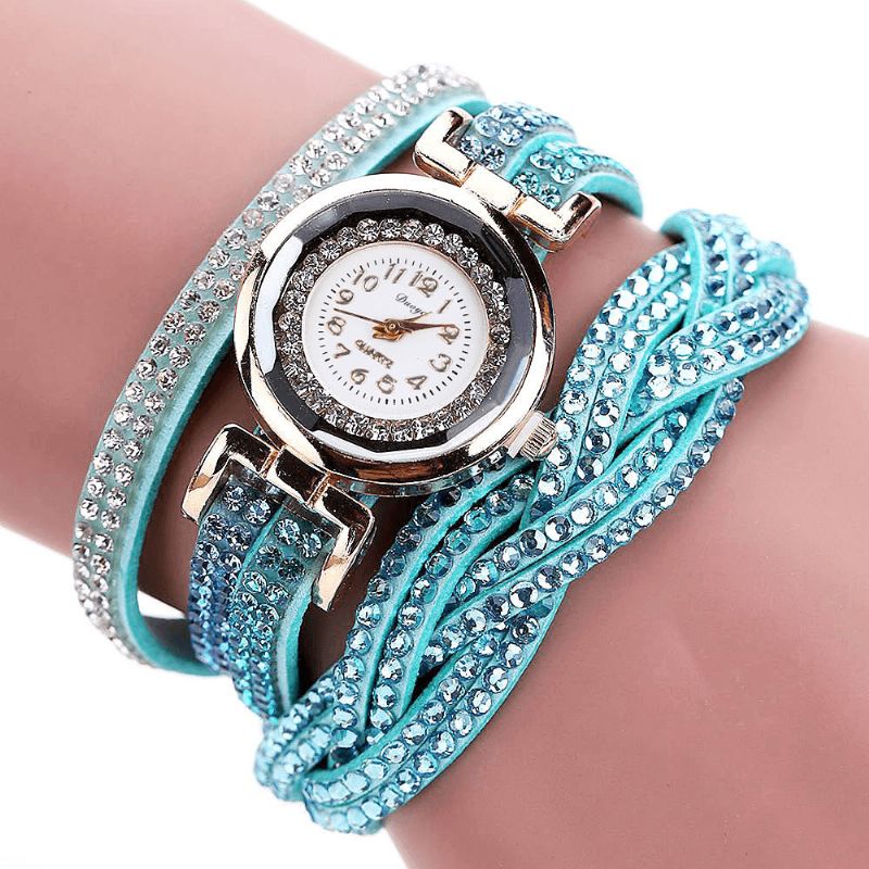 Duoya D056 Crystal Retro Style Dame Armbånd Ur Kjole Quartz Ure