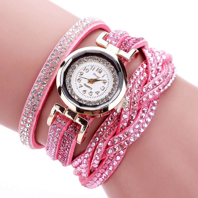 Duoya D056 Crystal Retro Style Dame Armbånd Ur Kjole Quartz Ure