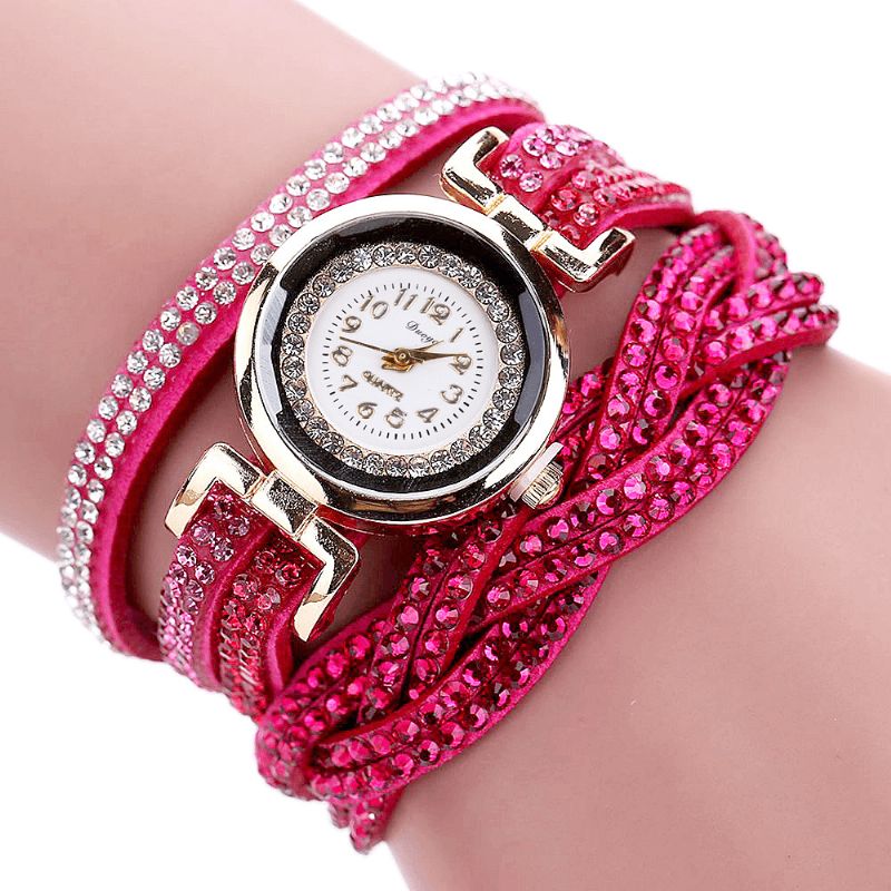 Duoya D056 Crystal Retro Style Dame Armbånd Ur Kjole Quartz Ure