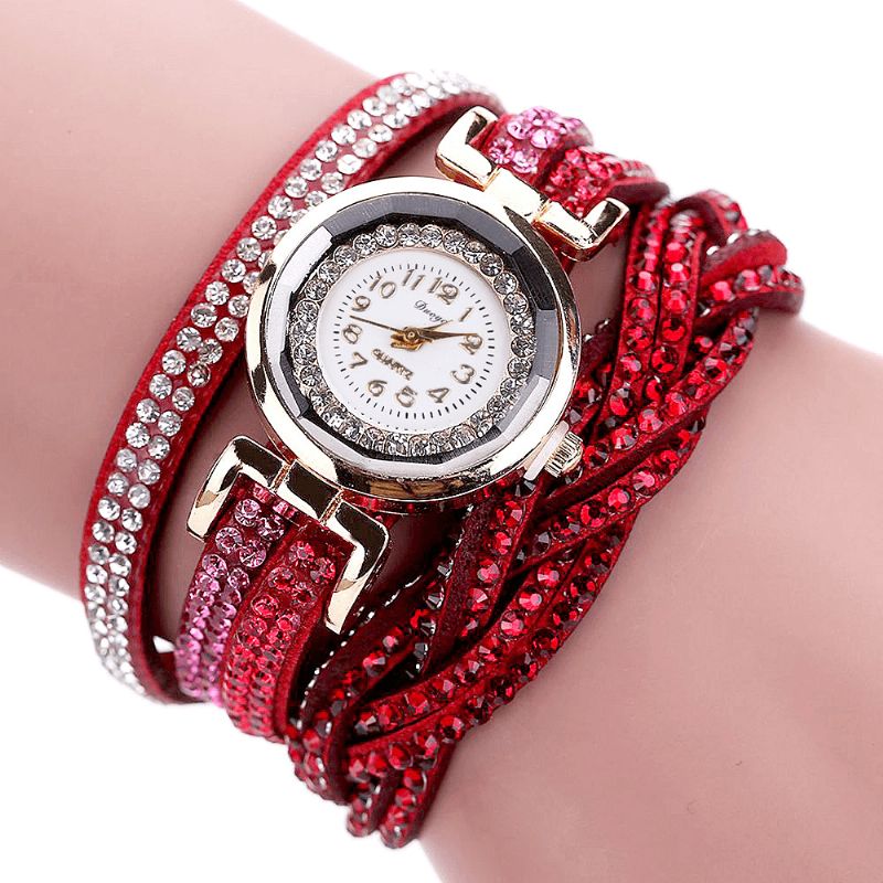 Duoya D056 Crystal Retro Style Dame Armbånd Ur Kjole Quartz Ure