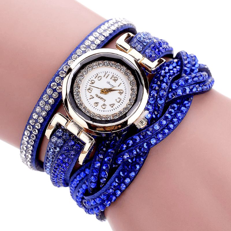 Duoya D056 Crystal Retro Style Dame Armbånd Ur Kjole Quartz Ure