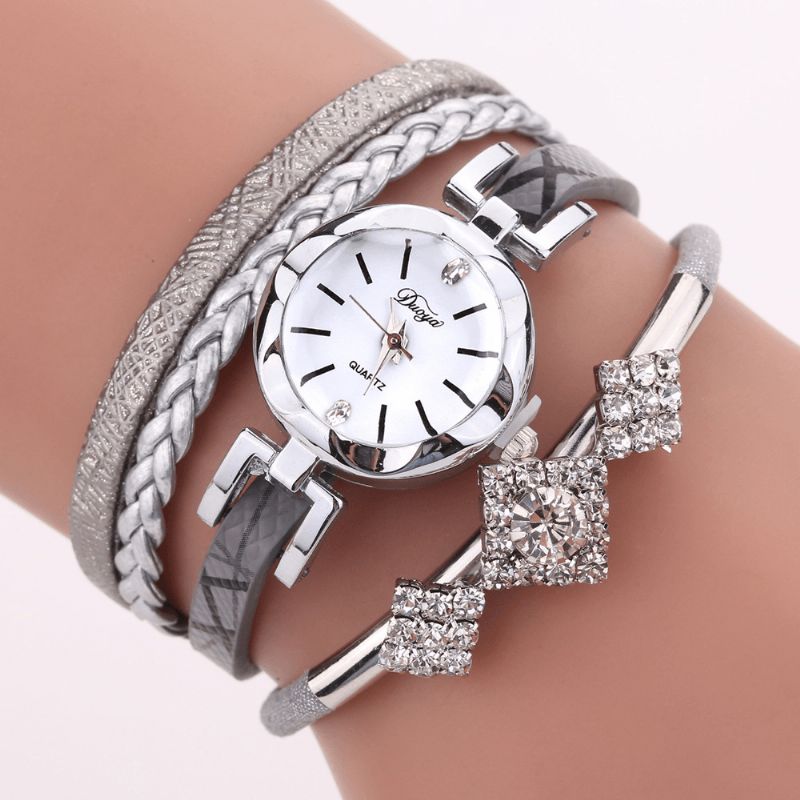 Duoya D255 Flower Dial Show Modeable Dame Armbåndsur Turistkjole Retro Stil Quartz ur