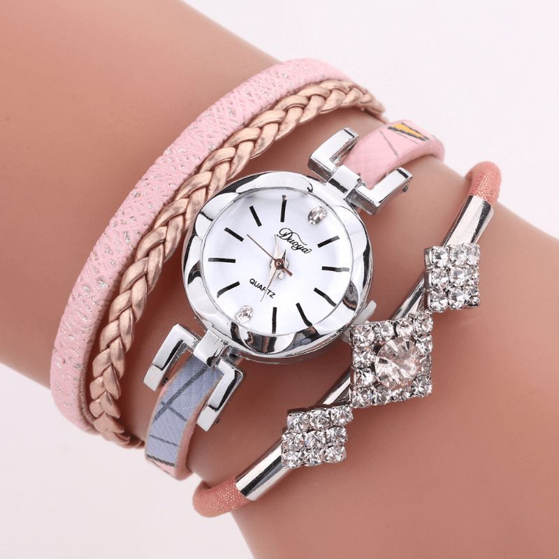 Duoya D255 Flower Dial Show Modeable Dame Armbåndsur Turistkjole Retro Stil Quartz ur