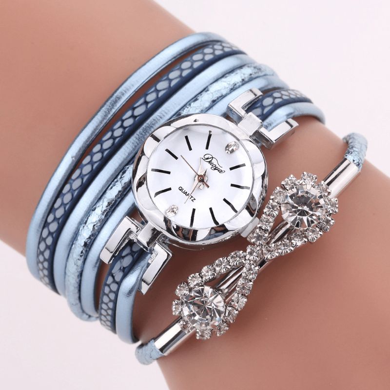 Duoya D258 Retro Style Dame Armbånd Watch Bow Crystal Quartz ur