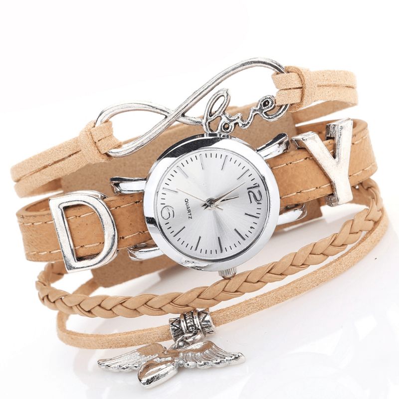 Duoya F1D262 Kærlighedskjole Dame Armbåndsur Retro Style Quartz Ure