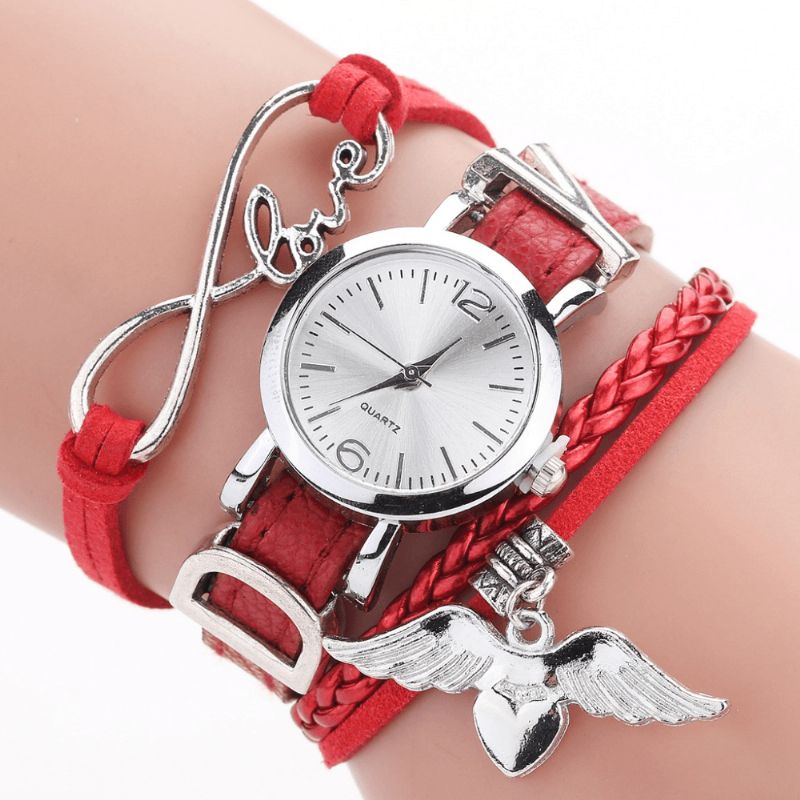 Duoya F1D262 Kærlighedskjole Dame Armbåndsur Retro Style Quartz Ure