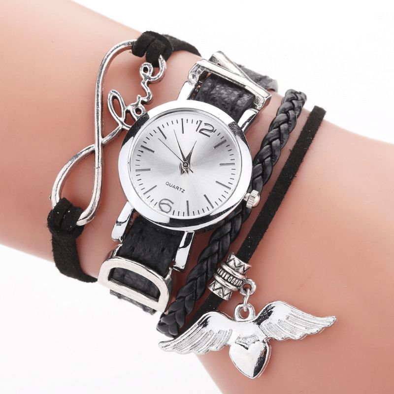 Duoya F1D262 Kærlighedskjole Dame Armbåndsur Retro Style Quartz Ure