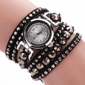 Duoya Mode Dame Folk Custom Style Armbåndsur Rhinestones Rem Elegant Dame Armbåndsur