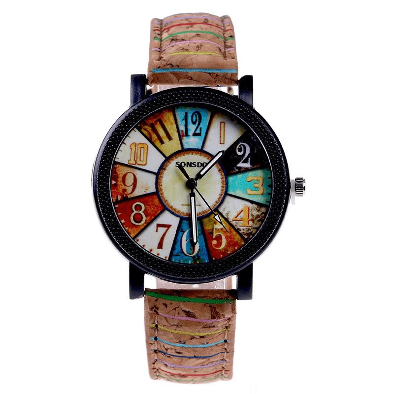 Fshion Dameur Color Dial Retro Quartz ur