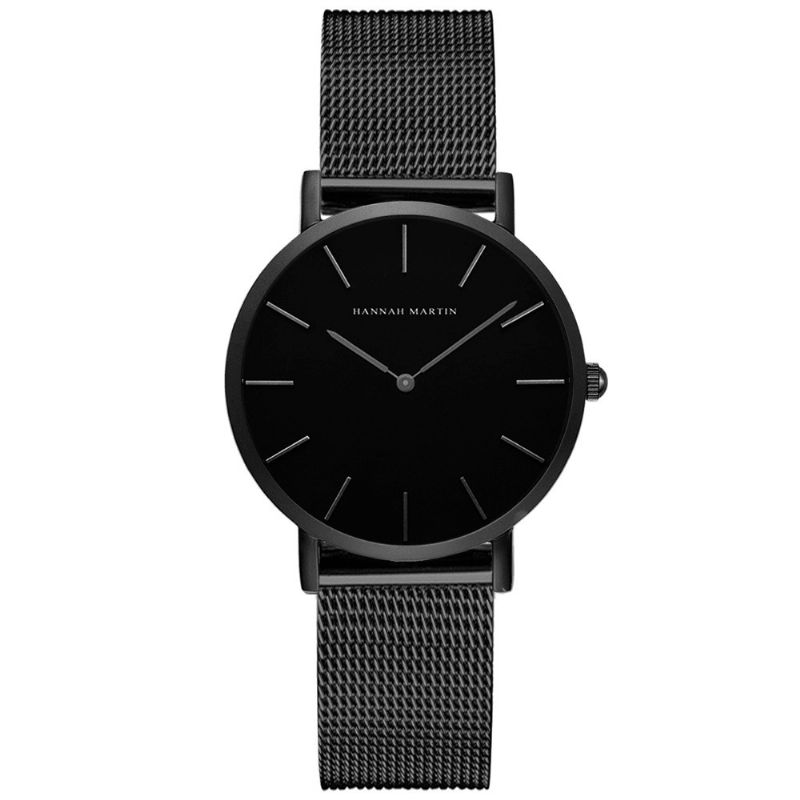 Hannah Martin Ch36 Mode Casual Simple Big Dial Steel Mesh Strap Vandtæt Kvinder Quartz ur