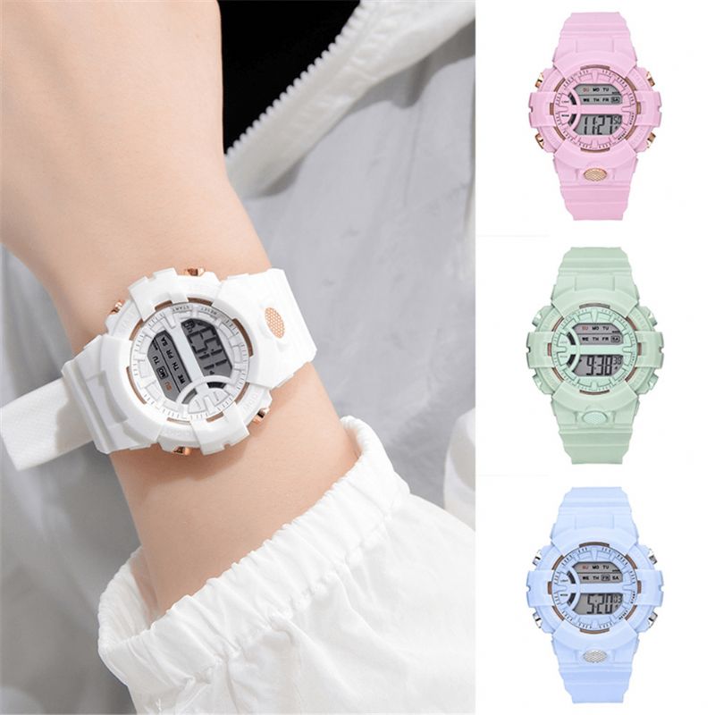 Honhx 592 Mode Casual Time Week Display Silikone Strap Led Digital Watch Dame Watch