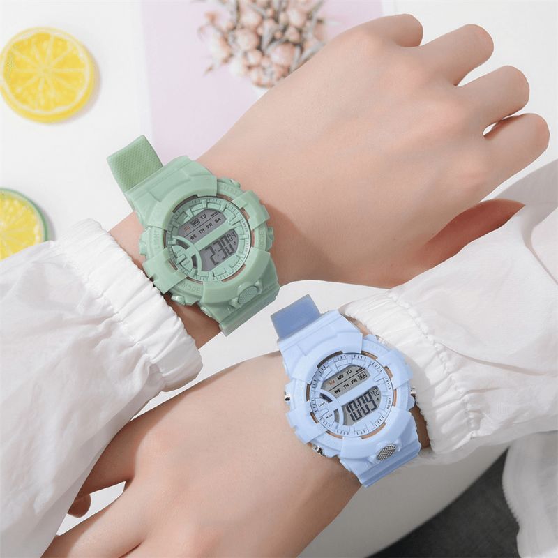 Honhx 592 Mode Casual Time Week Display Silikone Strap Led Digital Watch Dame Watch