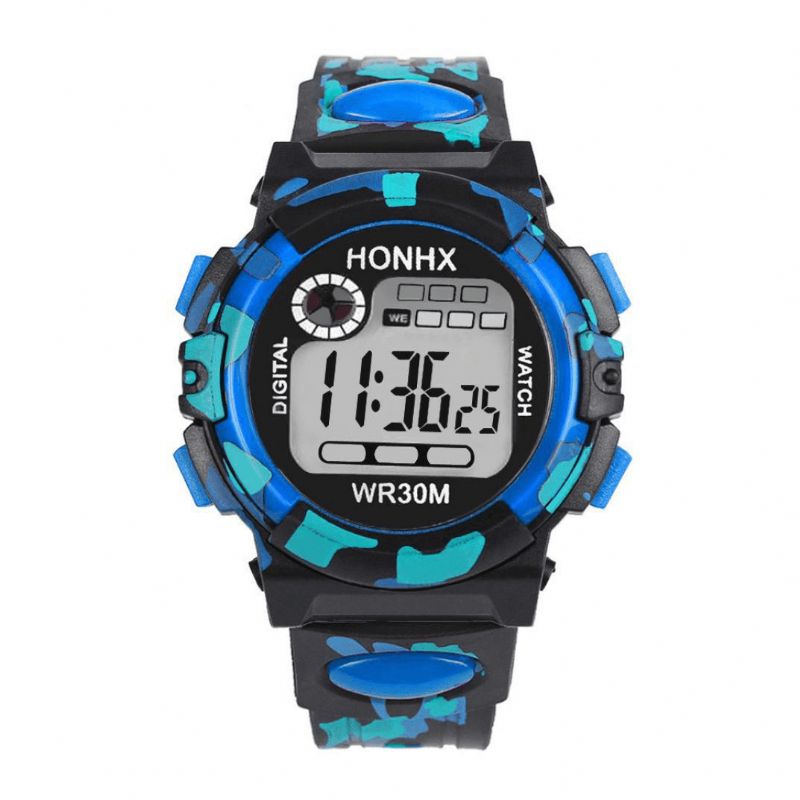 Honhx 62 Mode Herreur Luminous Date Week Display Multi-Funktion Camouflage Sport Digital Watch