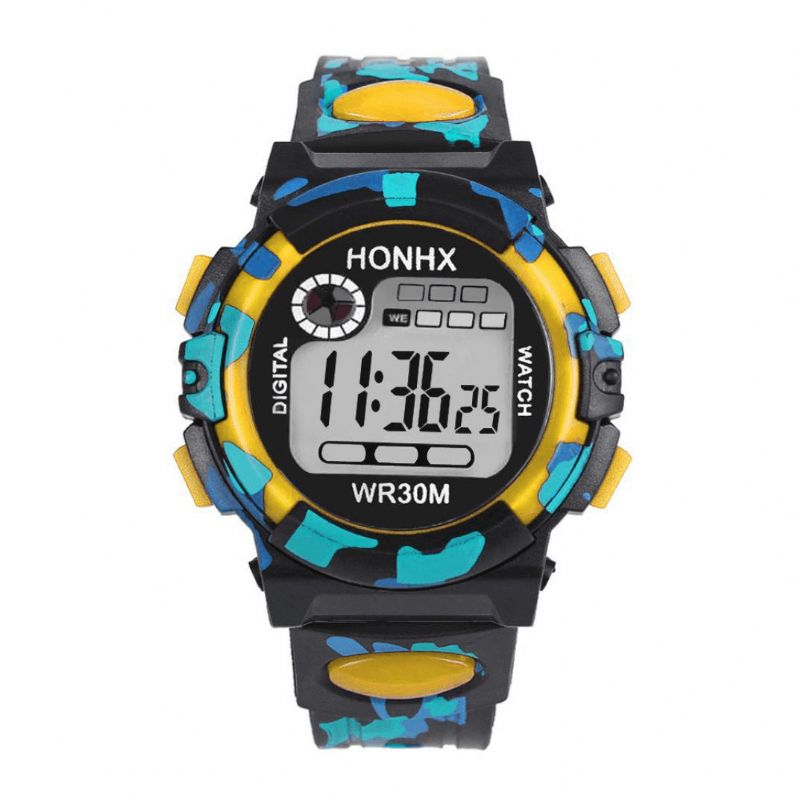 Honhx 62 Mode Herreur Luminous Date Week Display Multi-Funktion Camouflage Sport Digital Watch