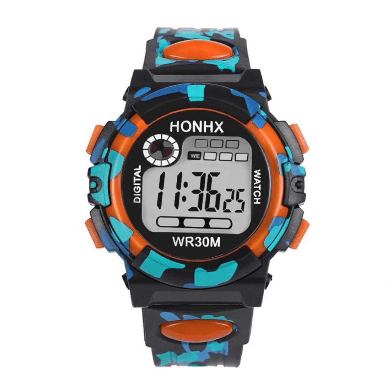 Honhx 62 Mode Herreur Luminous Date Week Display Multi-Funktion Camouflage Sport Digital Watch