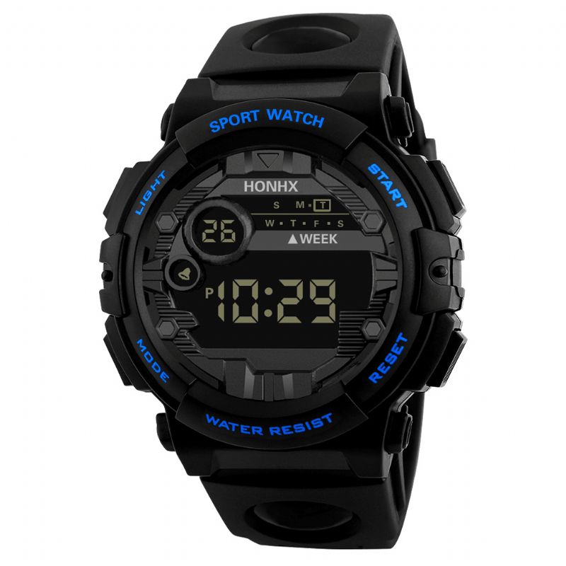 Honhx 62X-66F Mode Lysende Display Vækkeur Sport Style Mænd Digital Watch