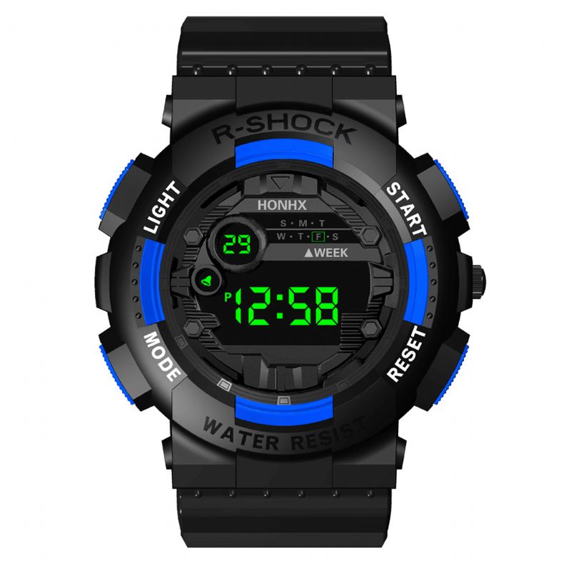 Honhx 82-66F Mode Sport Style Mænd Luminous Dsiplay Digital Watch