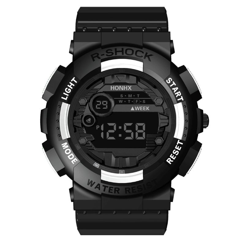 Honhx 82-66F Mode Sport Style Mænd Luminous Dsiplay Digital Watch