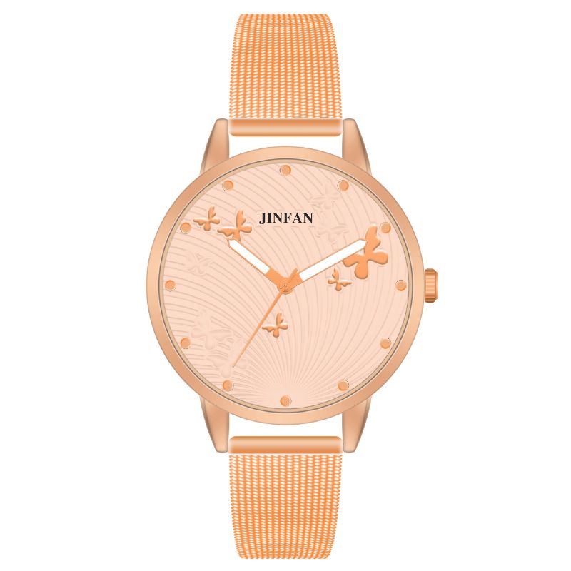 Jinfan Jl06 Casual Style Kvinder Armbåndsur Fuld Steel Quartz Ure