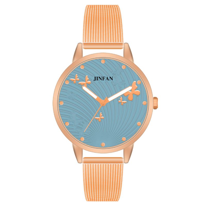 Jinfan Jl06 Casual Style Kvinder Armbåndsur Fuld Steel Quartz Ure