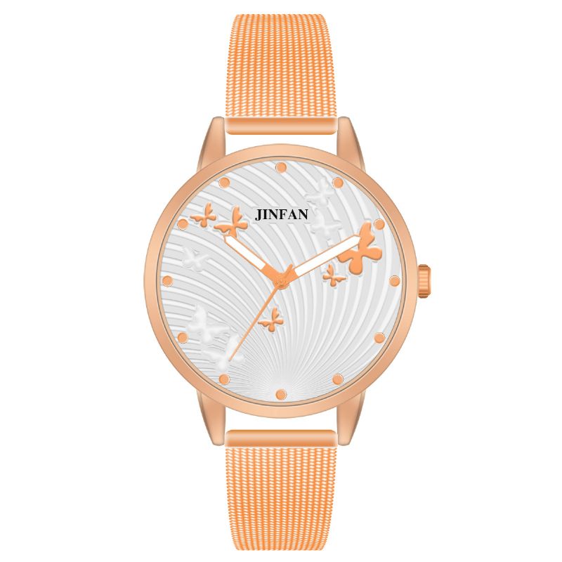 Jinfan Jl06 Casual Style Kvinder Armbåndsur Fuld Steel Quartz Ure