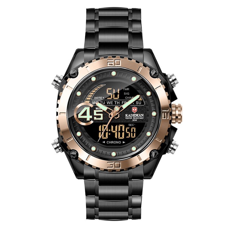 Kademan K9054 Sport Herre Digital Watch Lysende Dato Uge Display Vandtæt Lcd Dual Display Ur