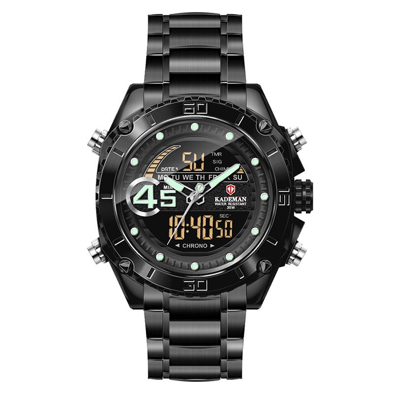 Kademan K9054 Sport Herre Digital Watch Lysende Dato Uge Display Vandtæt Lcd Dual Display Ur