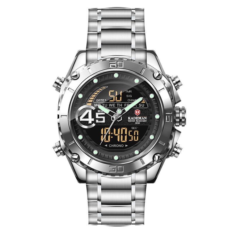 Kademan K9054 Sport Herre Digital Watch Lysende Dato Uge Display Vandtæt Lcd Dual Display Ur