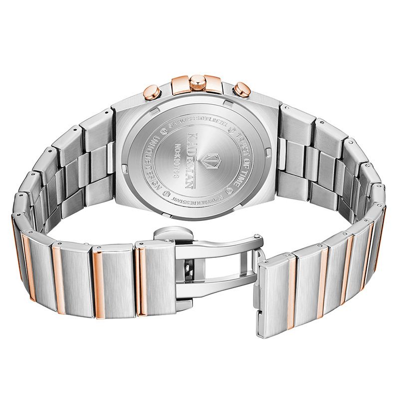 Kademan K9079L Crystal Elegant Design Dual Display Watch Full Steel Kvartsur Til Kvinder