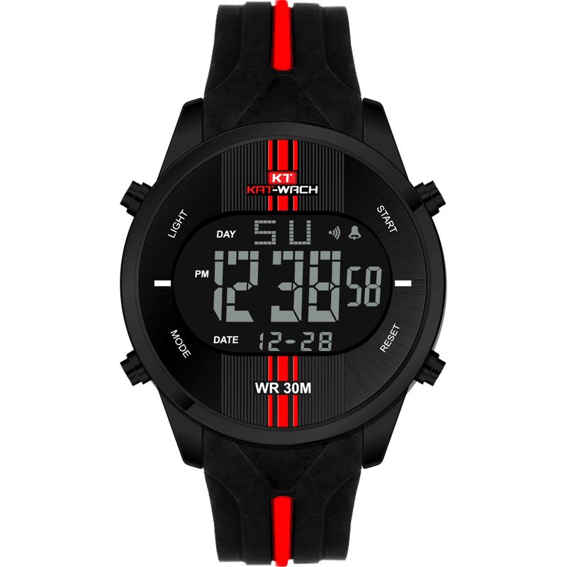 Kat-Wach Kt716 Digital Watch Mode Silikone Stopur Vandtæt Ur Alarm Udendørs Sport Watch