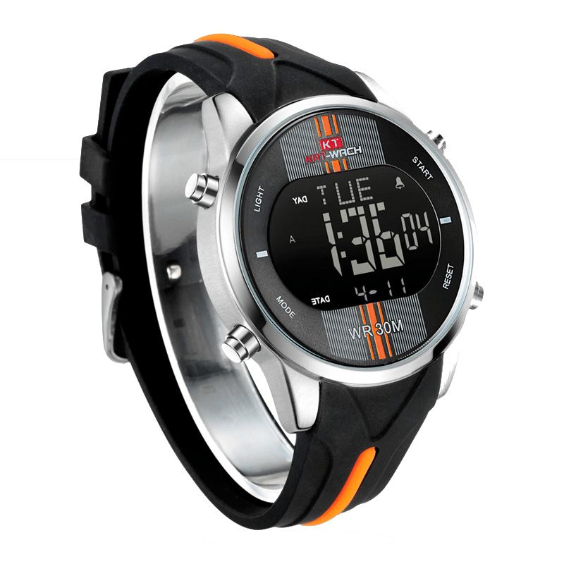 Kat-Wach Kt716 Digital Watch Mode Silikone Stopur Vandtæt Ur Alarm Udendørs Sport Watch