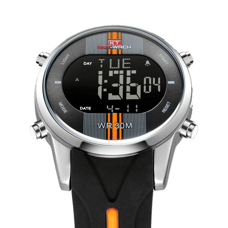 Kat-Wach Kt716 Digital Watch Mode Silikone Stopur Vandtæt Ur Alarm Udendørs Sport Watch