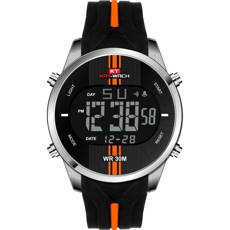 Kat-Wach Kt716 Digital Watch Mode Silikone Stopur Vandtæt Ur Alarm Udendørs Sport Watch