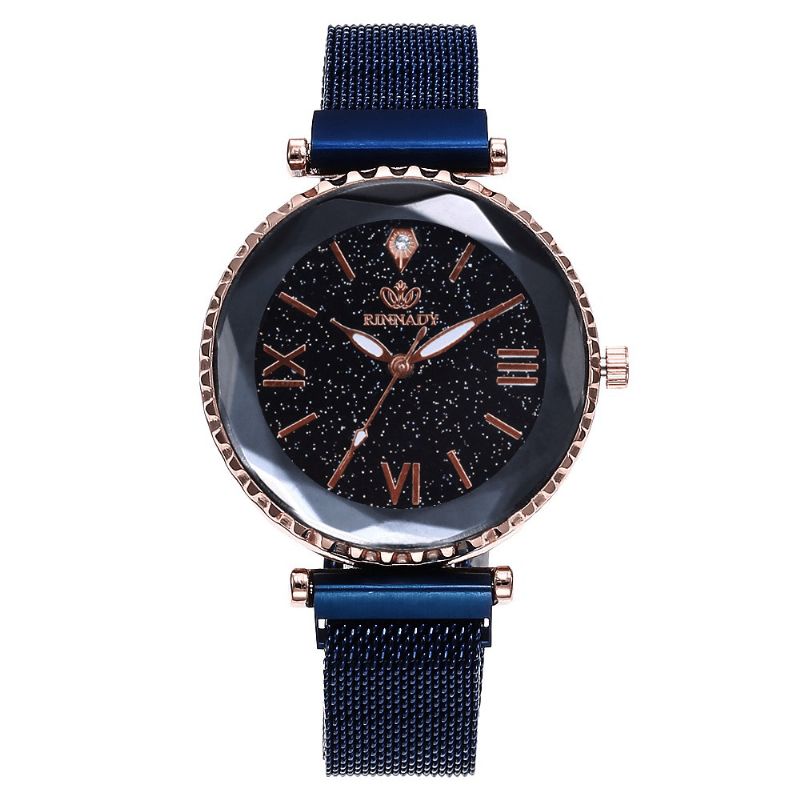 Kvinde Mesh Magnet Spænde Stjernehimmel Watch Casual Kvinder Geometrisk Overflade Quartz ur