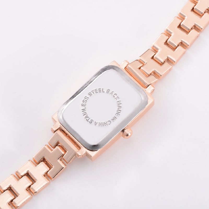 Lvpai G1P288 Elegant Design Dame Armbåndsur Rektangel Fuldt Stål Kvartsur