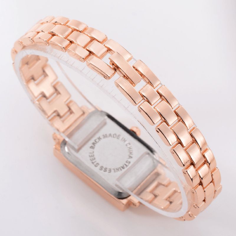 Lvpai G1P288 Elegant Design Dame Armbåndsur Rektangel Fuldt Stål Kvartsur