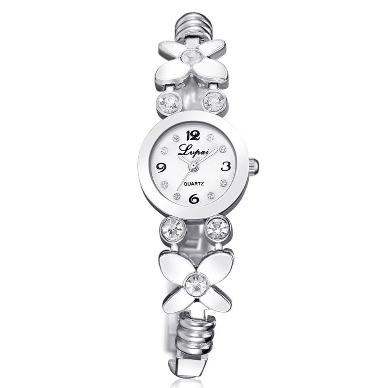 Lvpai Lp171 Flower Dress Dame Armbåndsur Crystal Diamond Small Dial Quartz ur