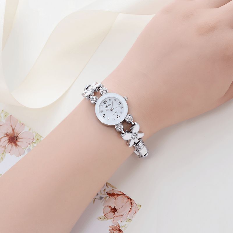 Lvpai Lp171 Flower Dress Dame Armbåndsur Crystal Diamond Small Dial Quartz ur