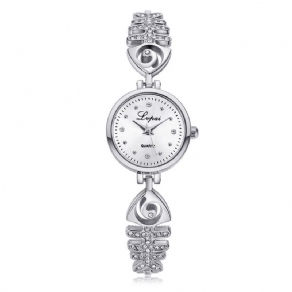 Lvpai P123 Diamond Dial Dame Armbåndsur Fuldt Stål Small Dial Quartz Ure