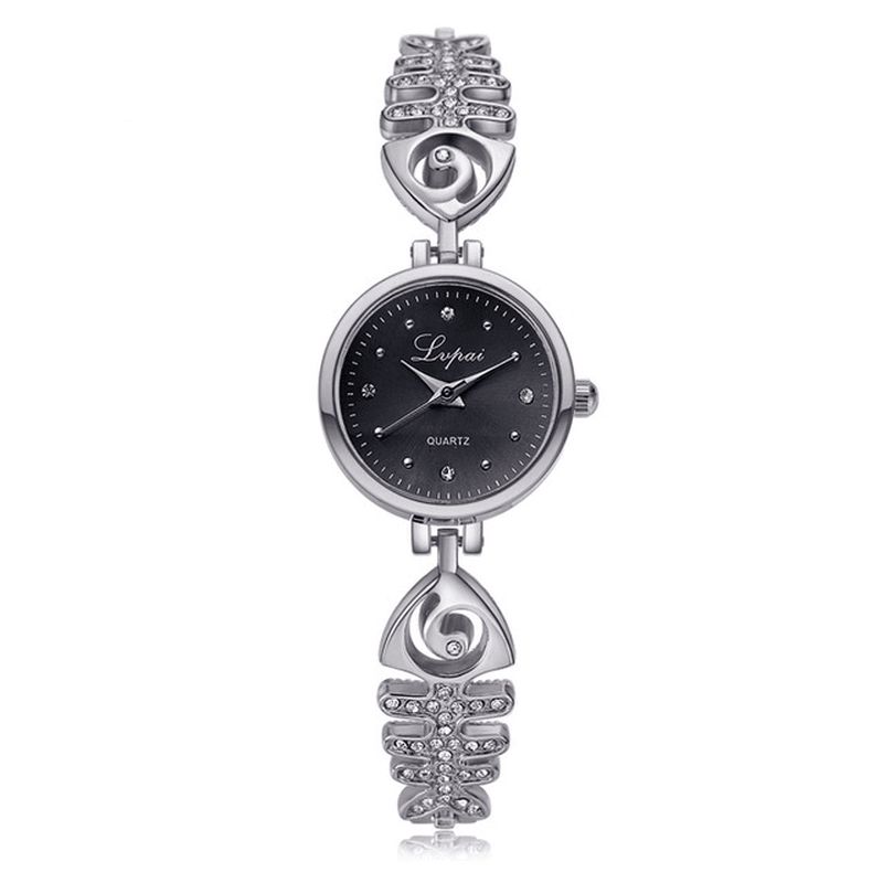 Lvpai P123 Diamond Dial Dame Armbåndsur Fuldt Stål Small Dial Quartz Ure